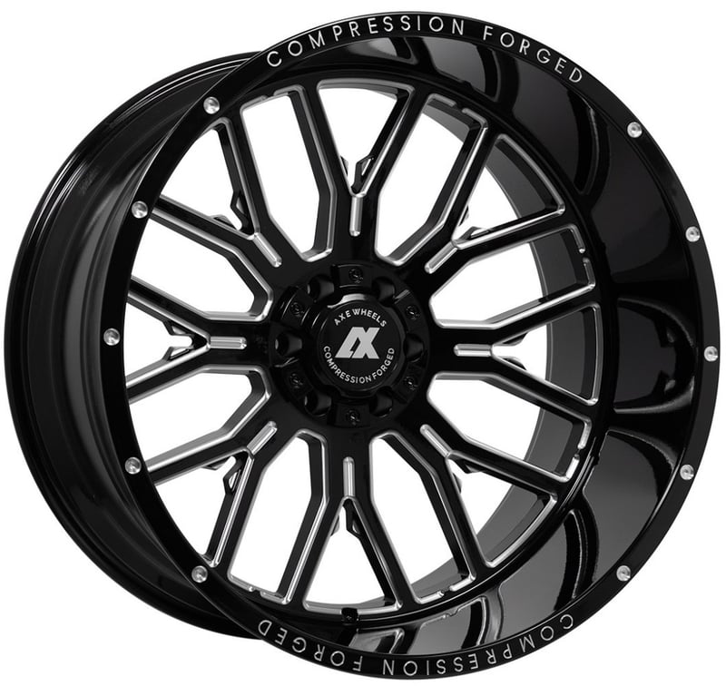 24x12 axe offroad ax6.0 gloss black milled (compression forged) (* may require trimming) 6x135 6x5.5/139.7 -44mm