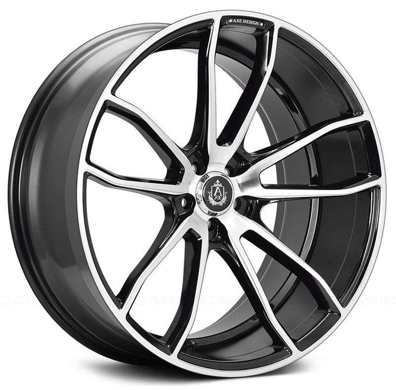 (clearance - no returns) 22x10.5 axe ex33 gloss black machined 5x130 25mm (custom)