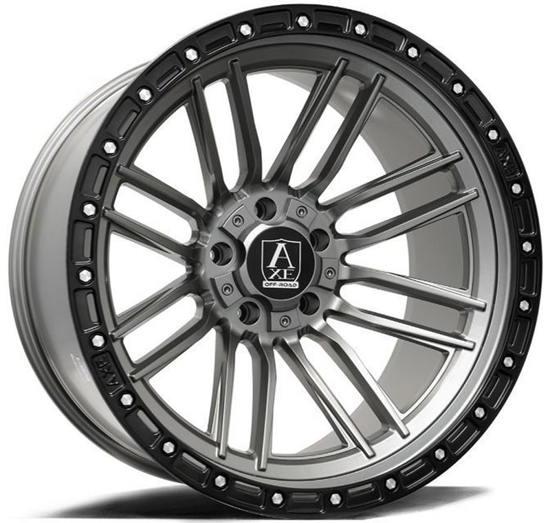 22x12 axe offroad icarus grey w/ black lip (* may require trimming) 5x5/127 5x5.5/139.7 -44mm
