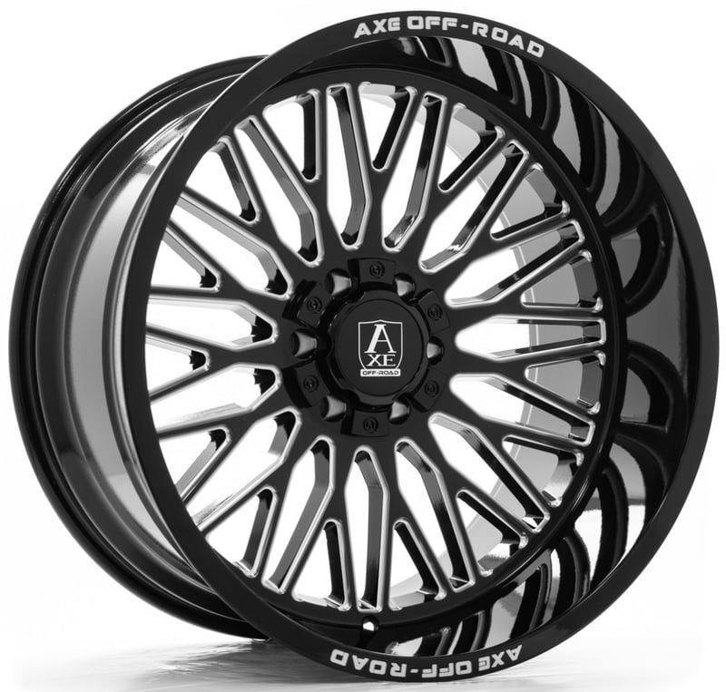 22x12 axe offroad kratos gloss black milled (* may require trimming) 8x6.5/165 -44mm