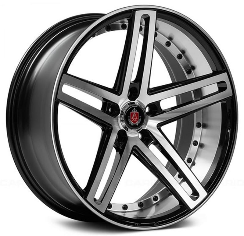 20x10 axe ex20 gloss black machined face and polished barrel 5x115 (custom)