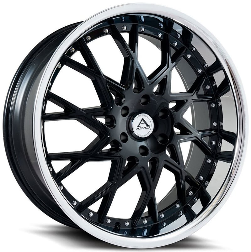 AZAD AZ822 Gloss Black w/ Chrome Stainless Steel Lip