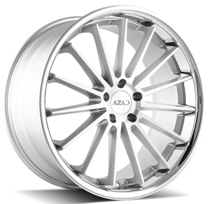 22x9 azad az24 brushed face w/ chrome ss lip 5x4.5/114.3 35mm