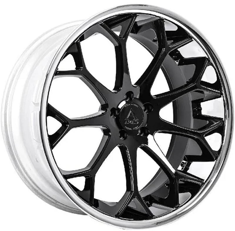 22x10.5 azad az99 gloss black w/ chrome stainless steel lip 5x115 20mm