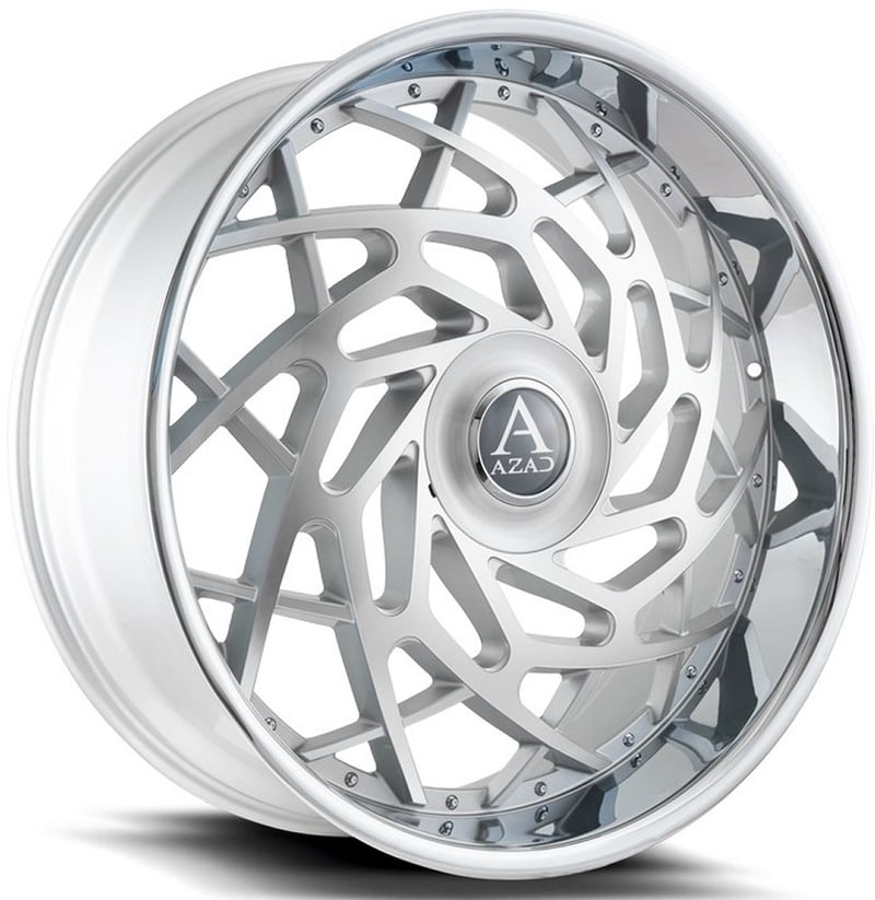 26x10 azad azreign brushed silver w/ chrome stainless steel lip 6x135 6x5.5/139.7 25mm