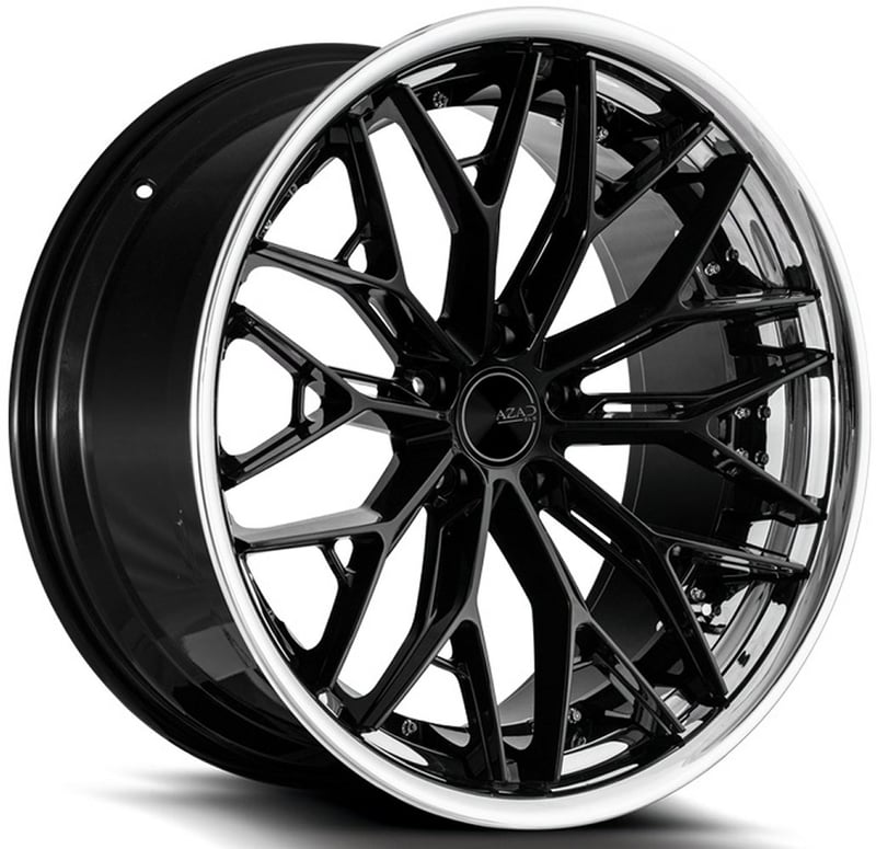 22x10.5 azad azsls1.0 gloss black w/ chrome stainless steel lip 5x4.5/114.3 37mm