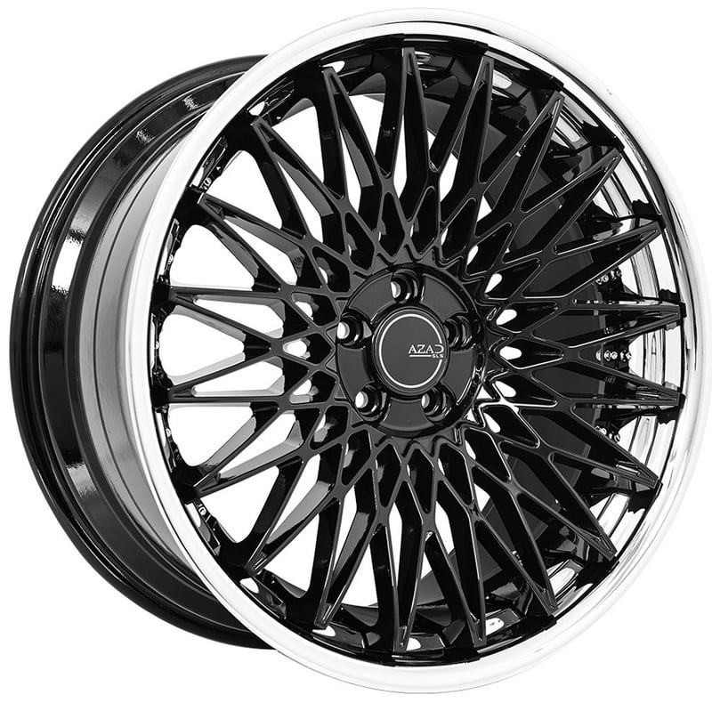 22x10.5 azad azsls2.0 gloss black w/ chrome stainless steel lip 5x4.25/108 40mm