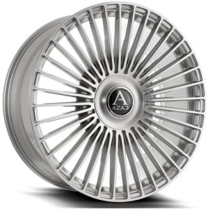 22x9 azad azv04 brushed silver 5x112 5x4.5/114.3 35mm