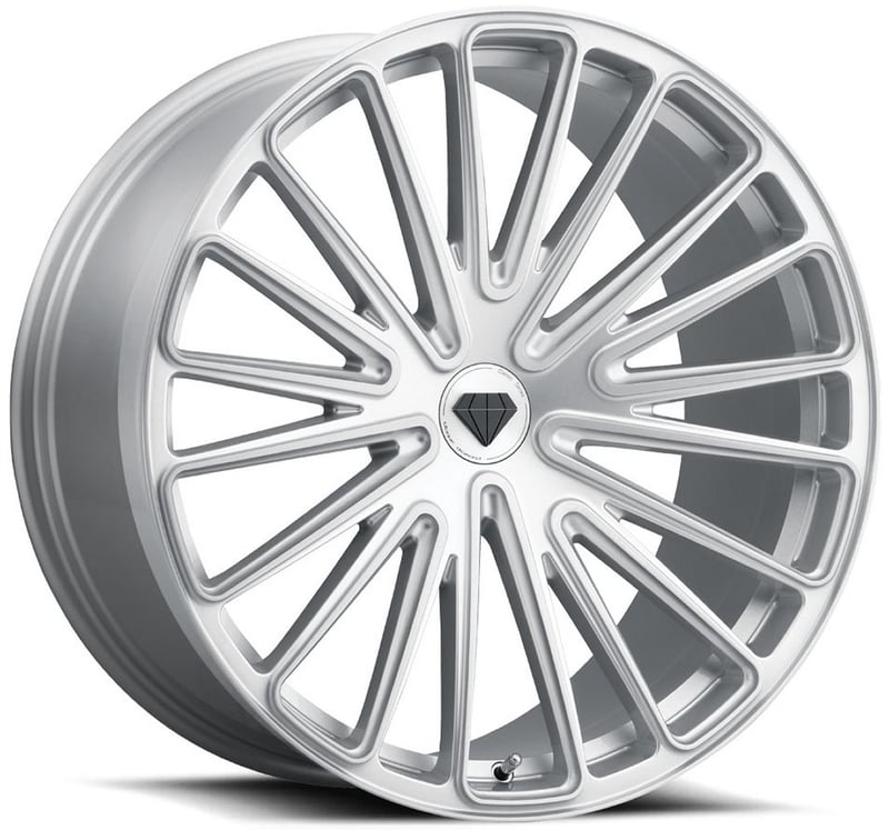 20x9 blaque diamond bd-715 silver brush face (custom)