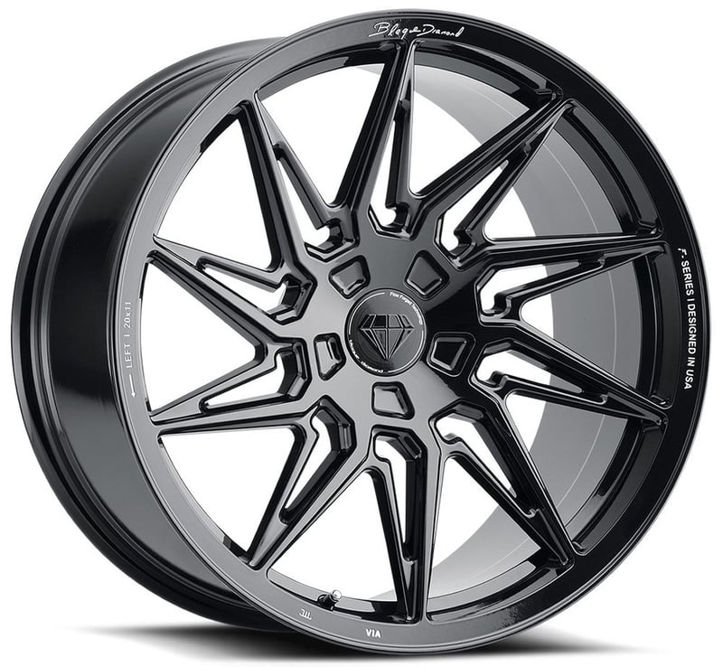 20x9.5 blaque diamond bd-f20 gloss black (flow forged) (true directional) (right) (custom)