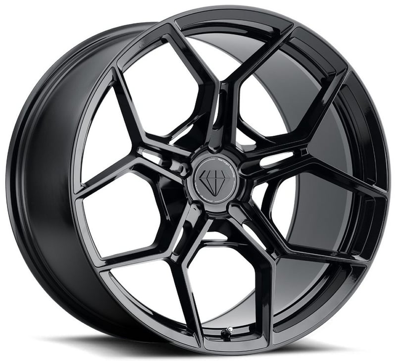 19x9.5 blaque diamond bd-f25 gloss black (flow forged) (custom)