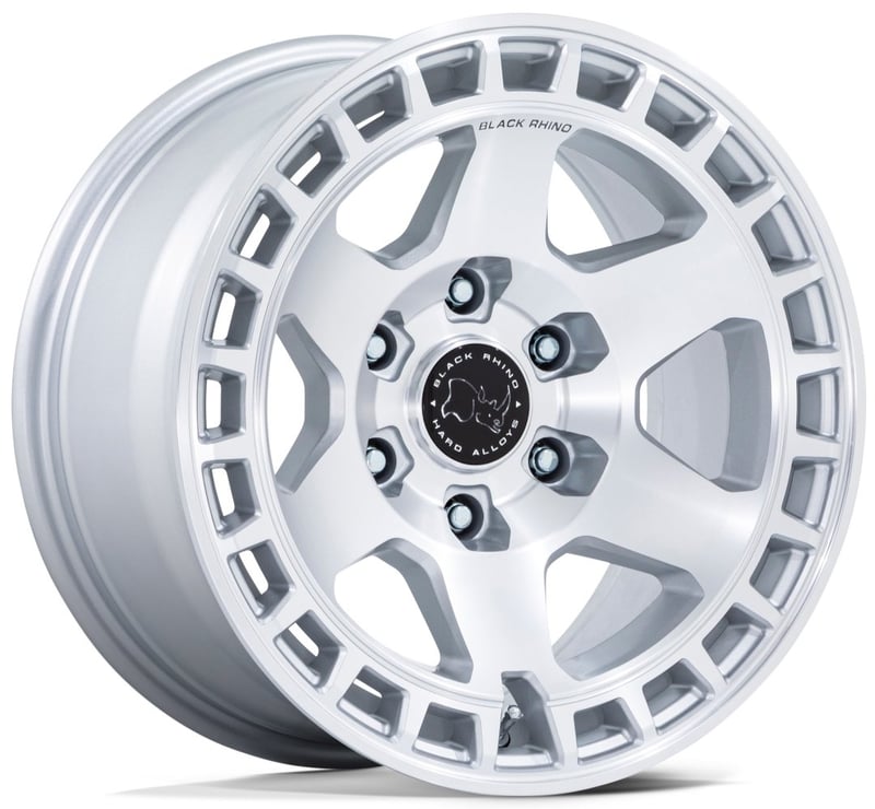 17x8.5 black rhino br022 bahari gloss silver machined 6x5.5/139.7 -10mm