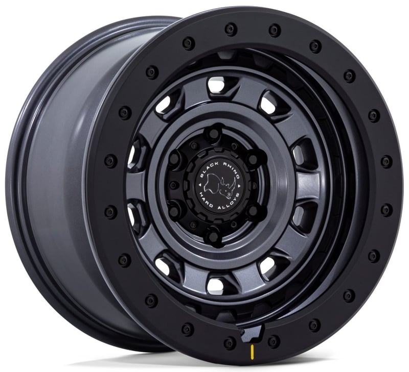 17x9 black rhino br023 rival matte gunmetal w/ matte black lip 6x5.5/139.7 12mm