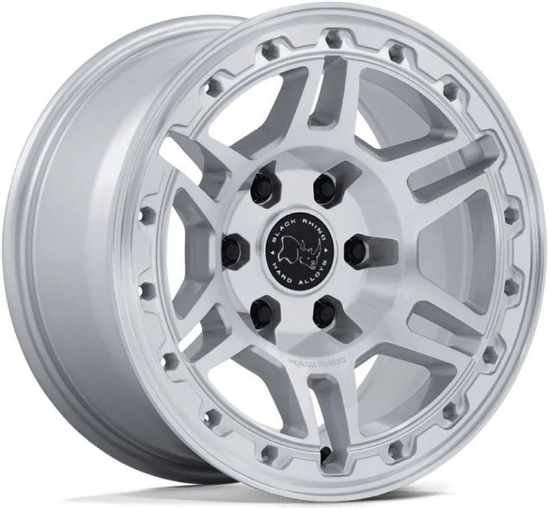 17x8.5 black rhino br039 vanguard gloss silver machined 6x135 25mm