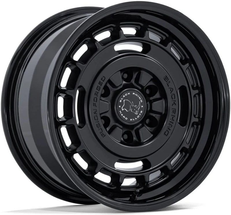 17x8 black rhino br600 vagabond matte black w/ gloss black lip (fusion forged) 6x130 32mm