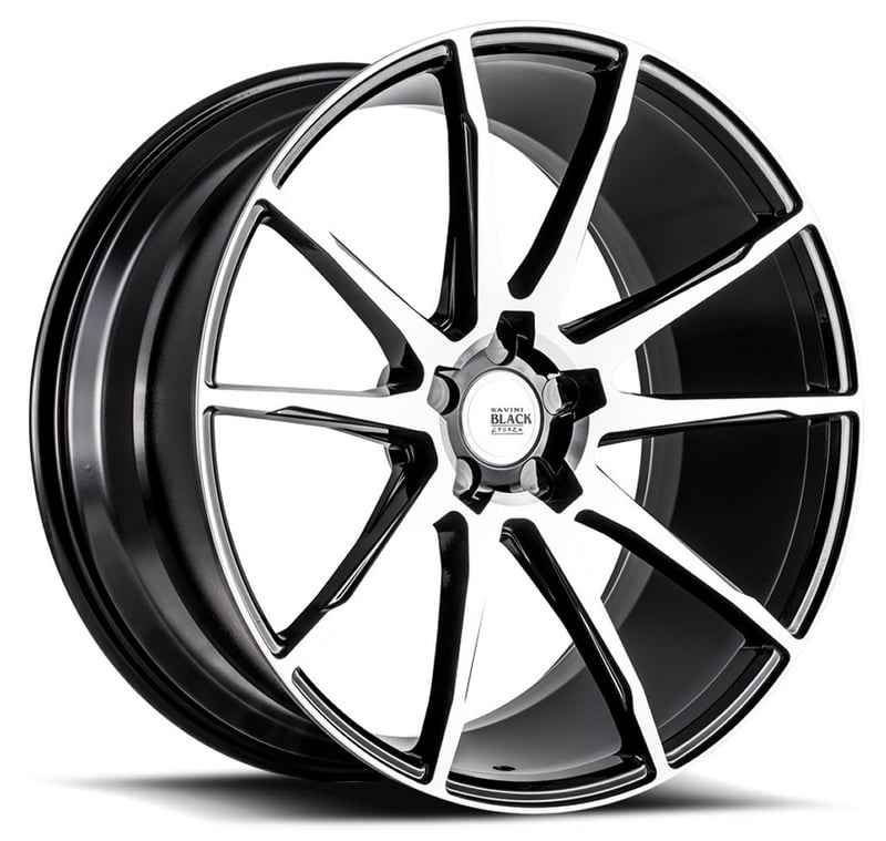 Savini Black Di Forza BM12 Gloss Black w/ Machined Face