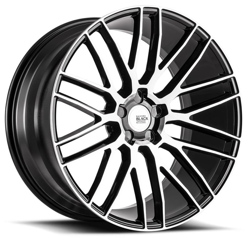 20x8.5 savini black di forza bm13 gloos black w/ machined face (custom)