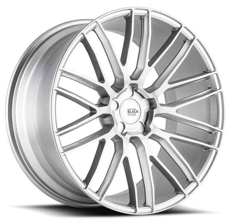 20x8.5 savini black di forza bm13 brushed silver (custom)