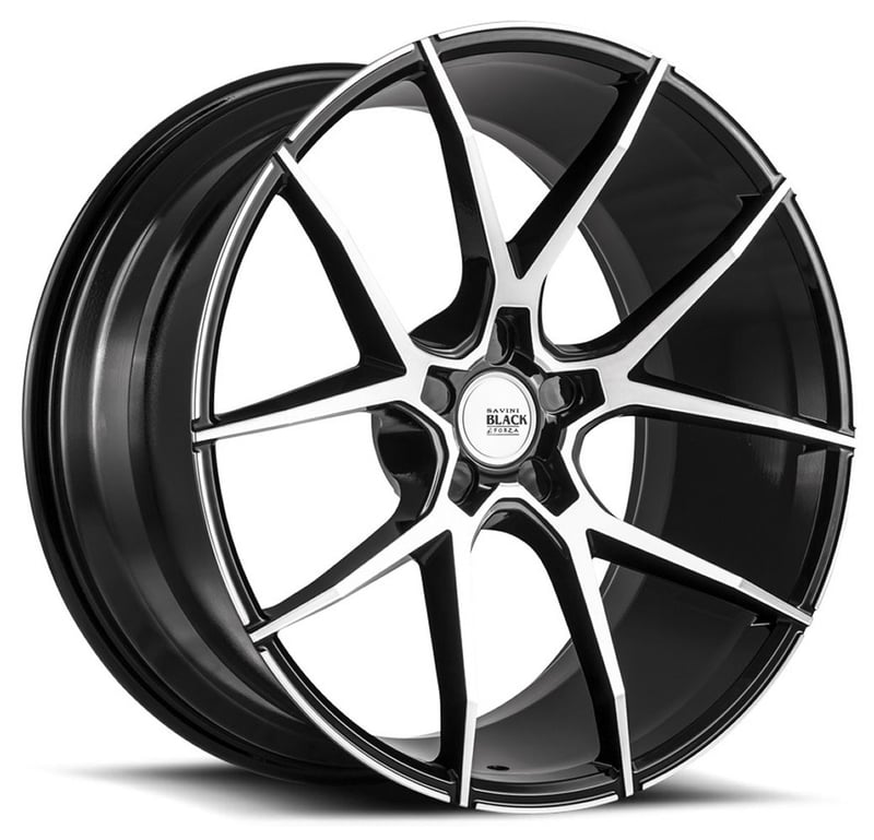 19x8.5 savini black di forza bm14 gloss black w/ machined face (custom)