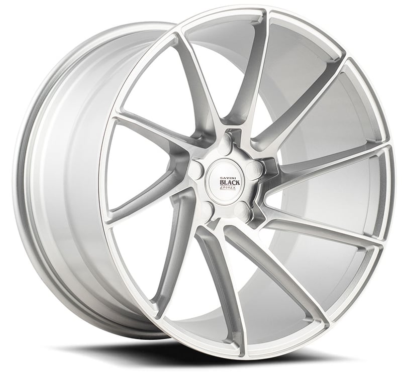 (huge savings) 19x9.5 savini black di forza bm15 brushed silver (custom)