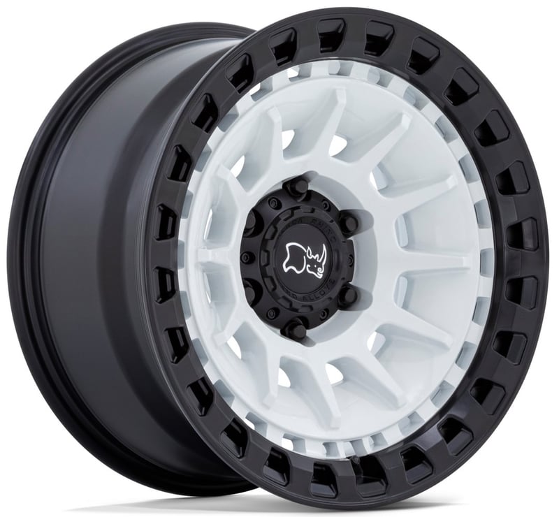 17x8.5 black rhino barrage gloss white on matte black 6x5.5/139.7 -10mm