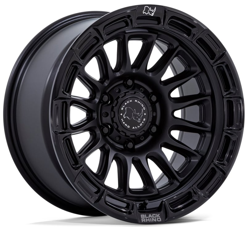 17x9 black rhino br025 rival matte black w/ gloss black lip 6x5.5/139.7 -12mm