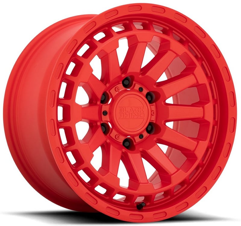 (clearance - no returns) 18x9.5 black rhino raid matte red 6x5.5/139.7 12mm