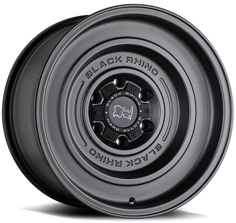 17x9.5 black rhino solid matte gun black 6x5.5/139.7 -12mm