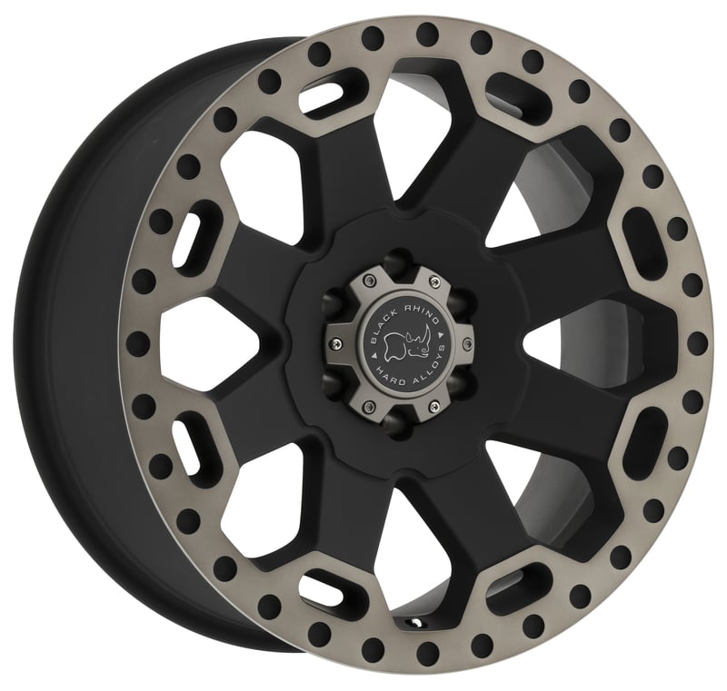 (clearance - no returns) 20x9 black rhino warlord matte black w/ machined dark tint lip 5x5/127 0mm