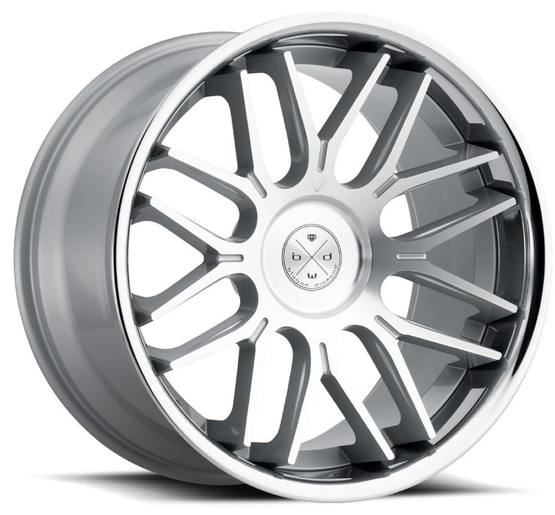 Blaque Diamond BD-27 Silver Machined Face w/ Chrome Stainless Steel Lip