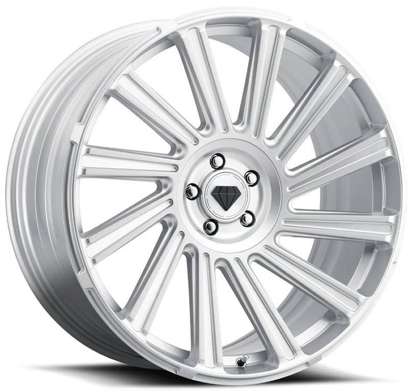 22x9 blaque diamond bd-40 silver w/ machined face 5x112 25mm
