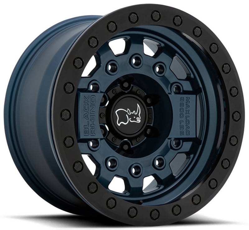 (clearance - no returns) 17x8.5 black rhino avenger beadlock navy blue w/ black hardware (true beadlock) 6x5.5/139.7 0mm