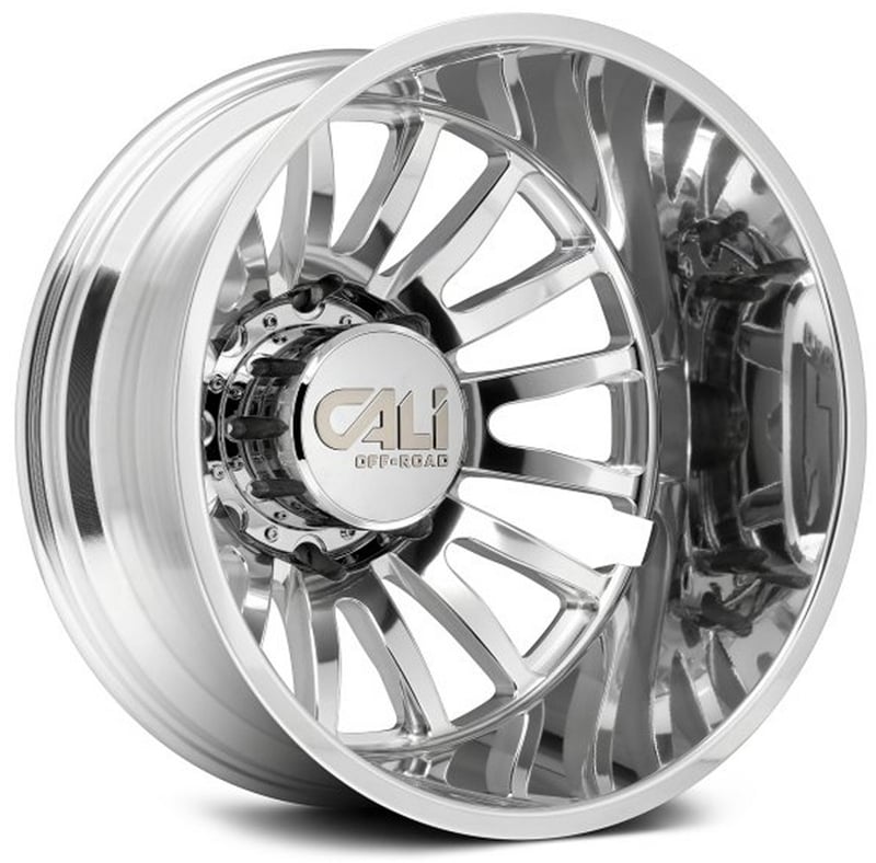 20x8.25 cali off-road summit dually rear 9110d polished w/ milled spokes 8x6.5/165 -192mm 121.3 c.b.
