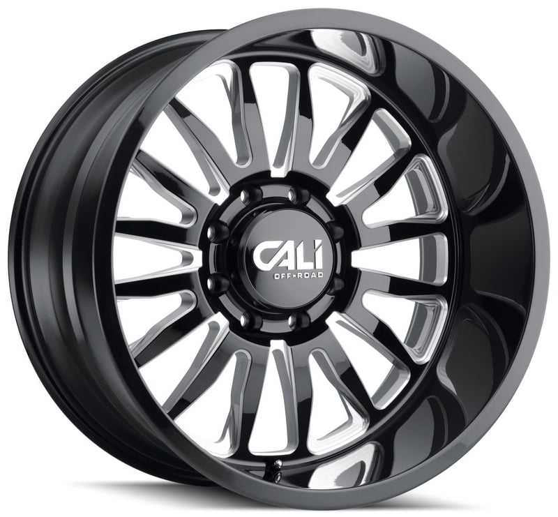 22x10 cali off-road summit 9110 gloss black w/ milled spokes 8x180 0mm