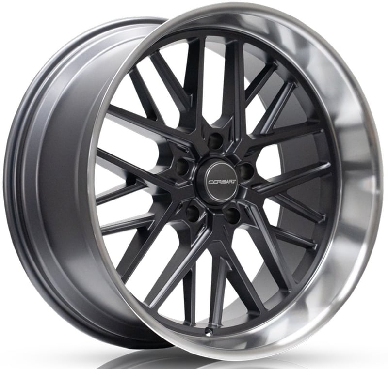 Corsart Kingpin 5 R503 Matte Gunmetal Diamond Cut Lip Wheels