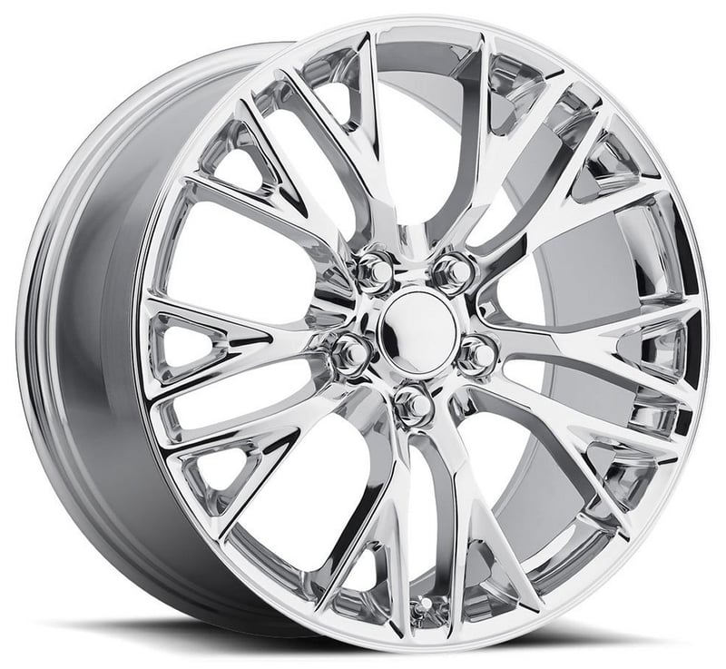 18x9.5 corvette c7 z06 replica wheel chrome fr22 5x4.75/120.7 40mm