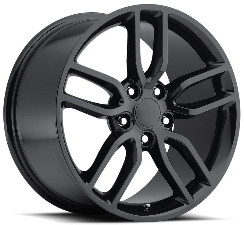 19x8.5 corvette c7 z51 replica wheel gloss black fr26 5x4.75/120.7 56mm