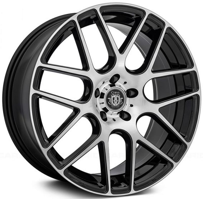 20x8.5 curva concepts c7 gloss black machined 5x120 35mm