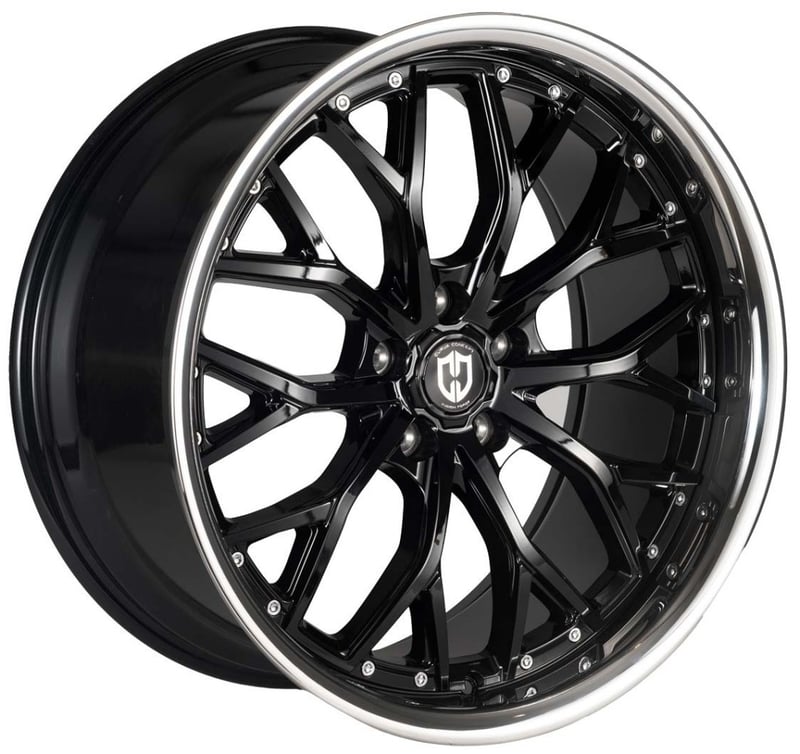 20x8.5 curva concepts cff76 gloss black machined w/ stainless lip (flow forged) 5x4.5/114.3 35mm