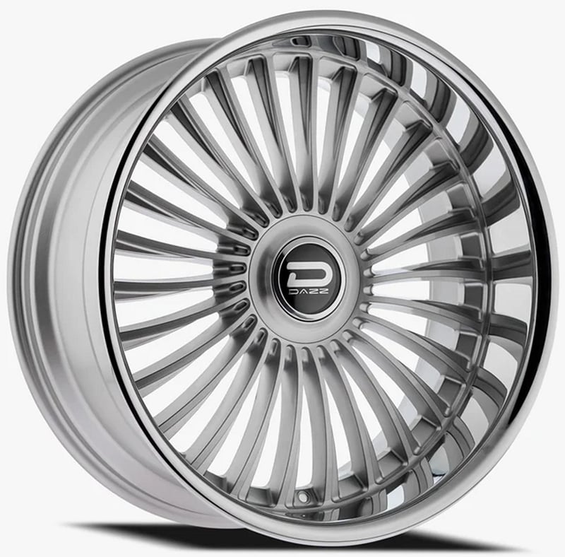 24x9 dazz d104 merlot gloss silver brushed w/ chrome stainless steel lip 5x120.7/4.75 | 5x127/5 0mm
