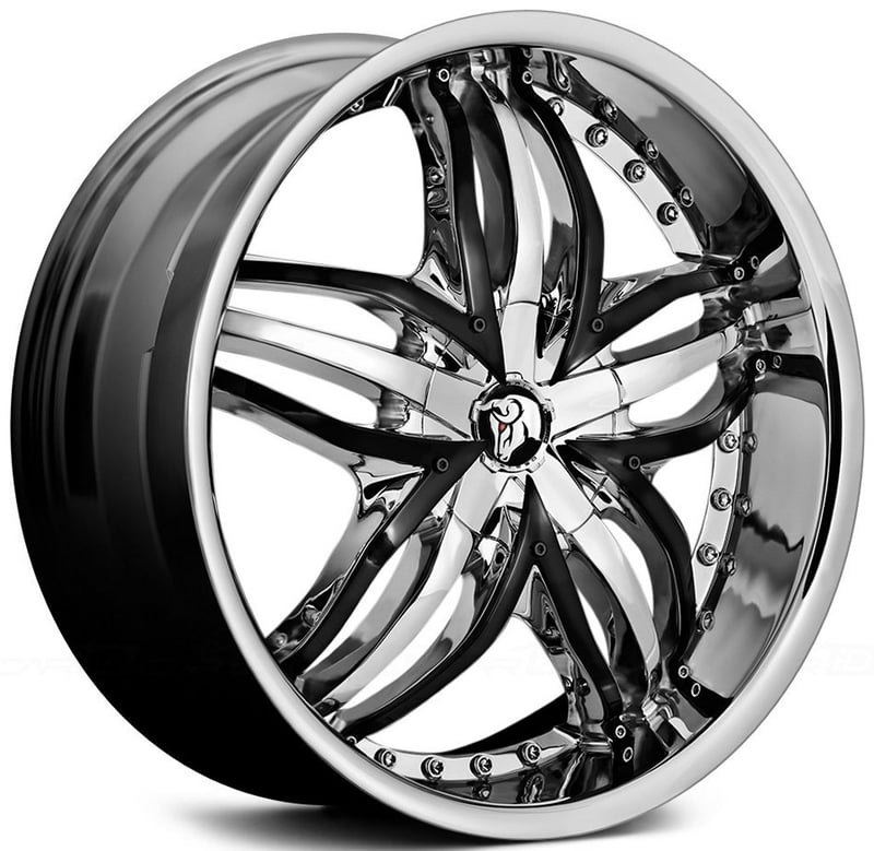 20x8.5 diablo angel chrome w/ black inserts 5x112 5x4.5/114.3 35mm