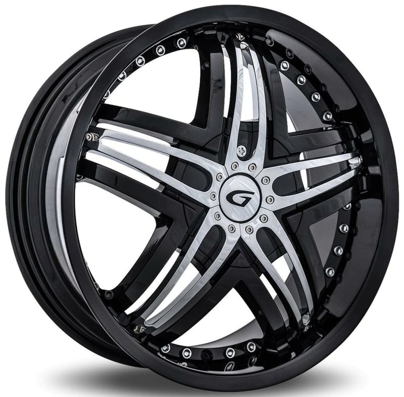 20x9.5 diablo blitz black w/ chrome inserts (custom)