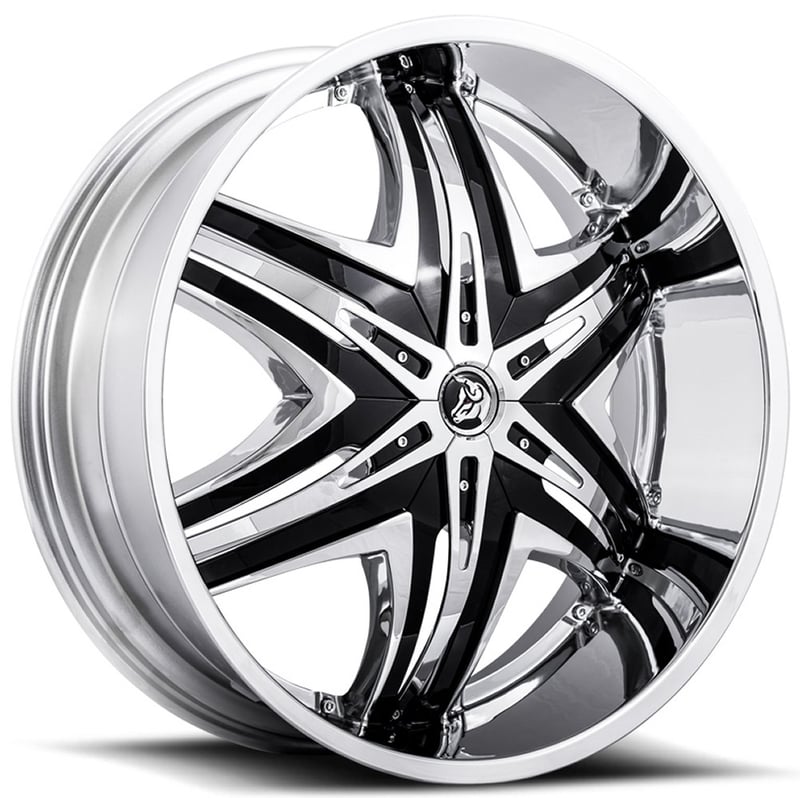 30x10 diablo elite chrome w/ black inserts 6x135 6x5.5/139.7 30mm
