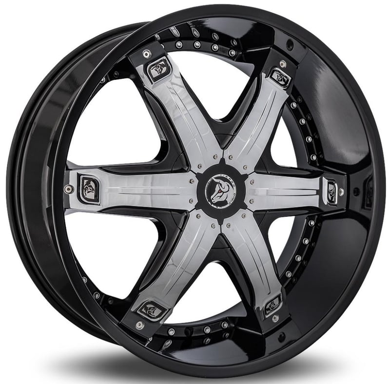 28x10 diablo fury gloss black w/ chrome inserts (custom)