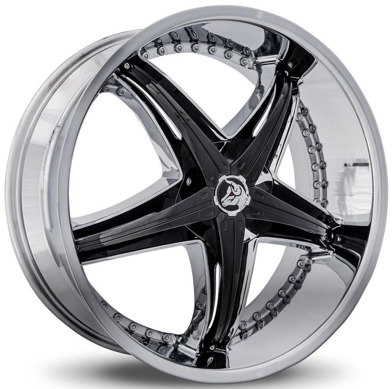 20x8.5 diablo reflection x chrome w/ black accent 5x4.5/114.3 5x120 35mm