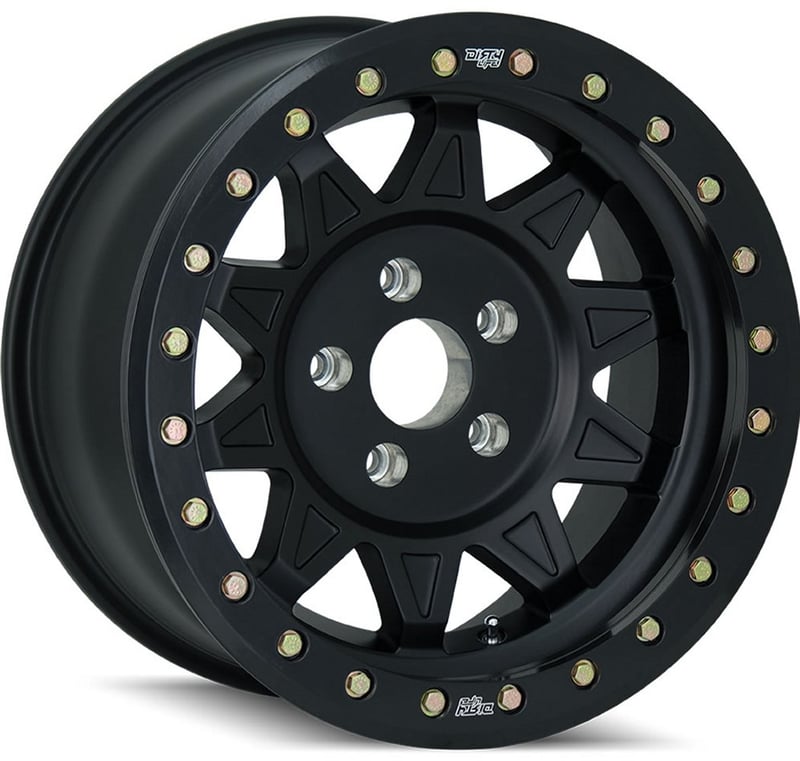 (clearance - no returns) 17x9 dirty life 9302 roadkill race matte black w/ black beadlock (true beadlock) 6x135 -14mm