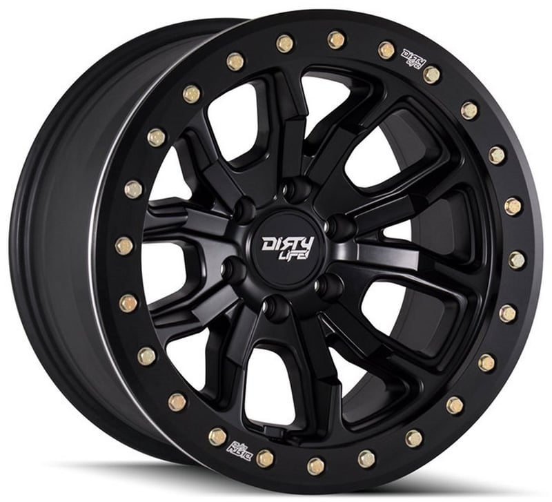 17x9 dirty life 9303 dt-1 matte black w/ simulated beadlock black ring 5x5/127 -38mm
