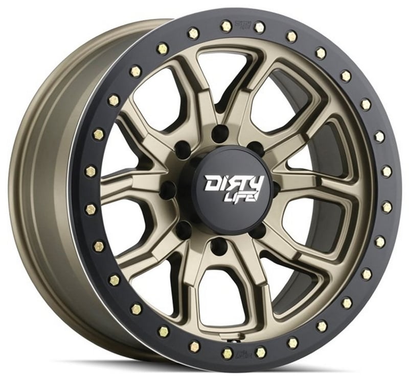 Dirty Life 9303 DT-1 Satin Gold w/ Simulated Beadlock Black Ring
