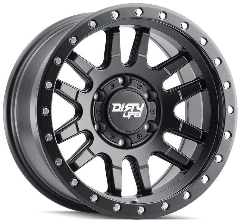 17x9 dirty life 9309 canyon pro matte black w/ simulated beadlock black ring 5x5/127 -38mm