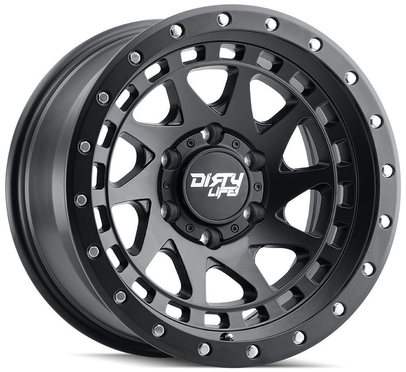 17x9 dirty life 9311 enigma pro matte black w/ simulated beadlock black ring 5x5/127 -38mm
